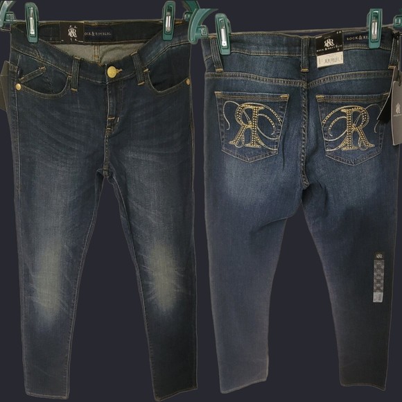 ROCK & REPUBLIC Size 8 Mid Rise Skinny Berlin Jeans White Denim NWT $88‎ - Picture 3 of 9